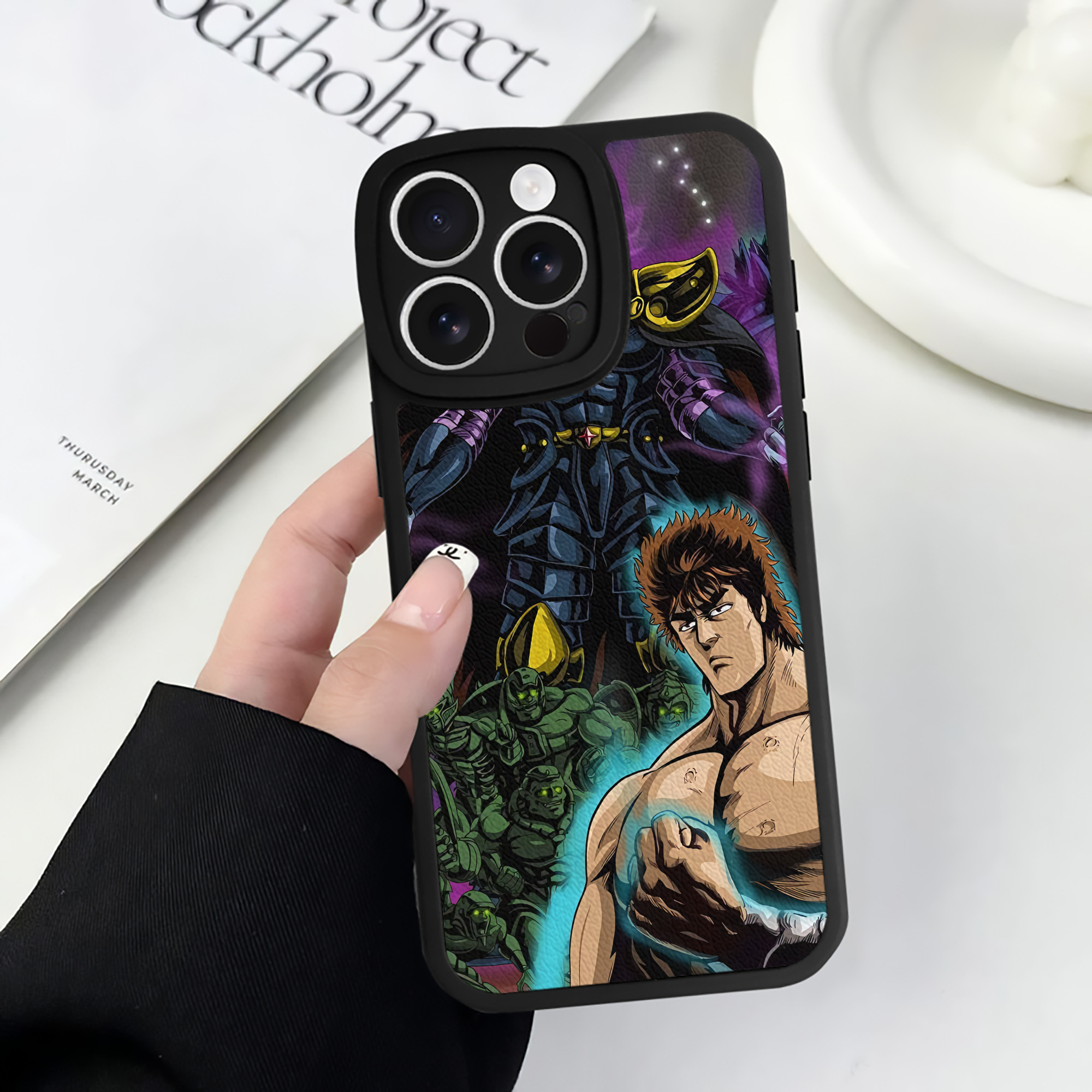（画像用） 北斗の拳 Fist of the North Star 【iPhone 16シリーズ対応】シリコンスマホケース（レザー調） 材質：シリコン